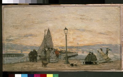 The Jetty at Trouville: Sunset, 1864 by Eugene Louis Boudin
